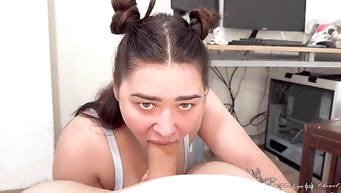 Sexy brunette slutty fuck with her boyfriend