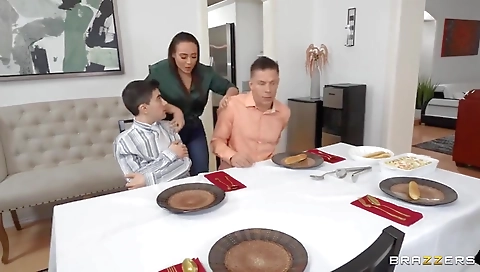 Sultry chick's big black stockings