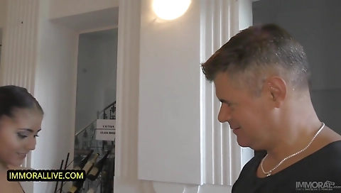 Horny brunette fucks with her boyfriend