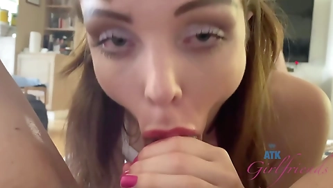 Sexy dark brown sucks off for a real linkit