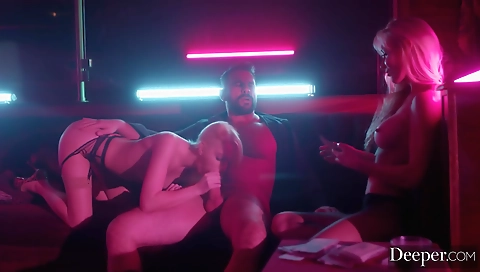 Sexy chick with her boyfriend